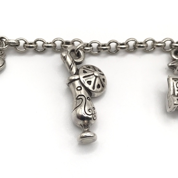 Brighton Charm Chain Bracelet Beach Vacation Silver Plate Tropical Fun Surf - Picture 5 of 13